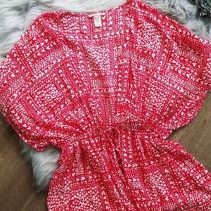 Victoria secret red white heart kimono